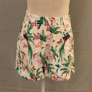 EUC Ann Taylor Tropical Patterned High-Waisted Shorts